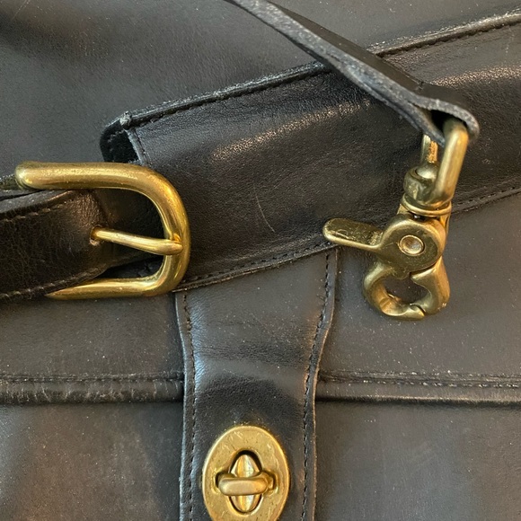 *SOLD* Vintage Coach Prescott black leather briefcase messenger bag - Picture 4 of 10